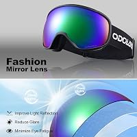Odoland Síszemüveg Felnőtteknek - Szférikus Snowboard Szemüveg UV Védelemmel, Sisakkompatibilis, Tükrös Bevonatú Párásodásgátló Lencse 3