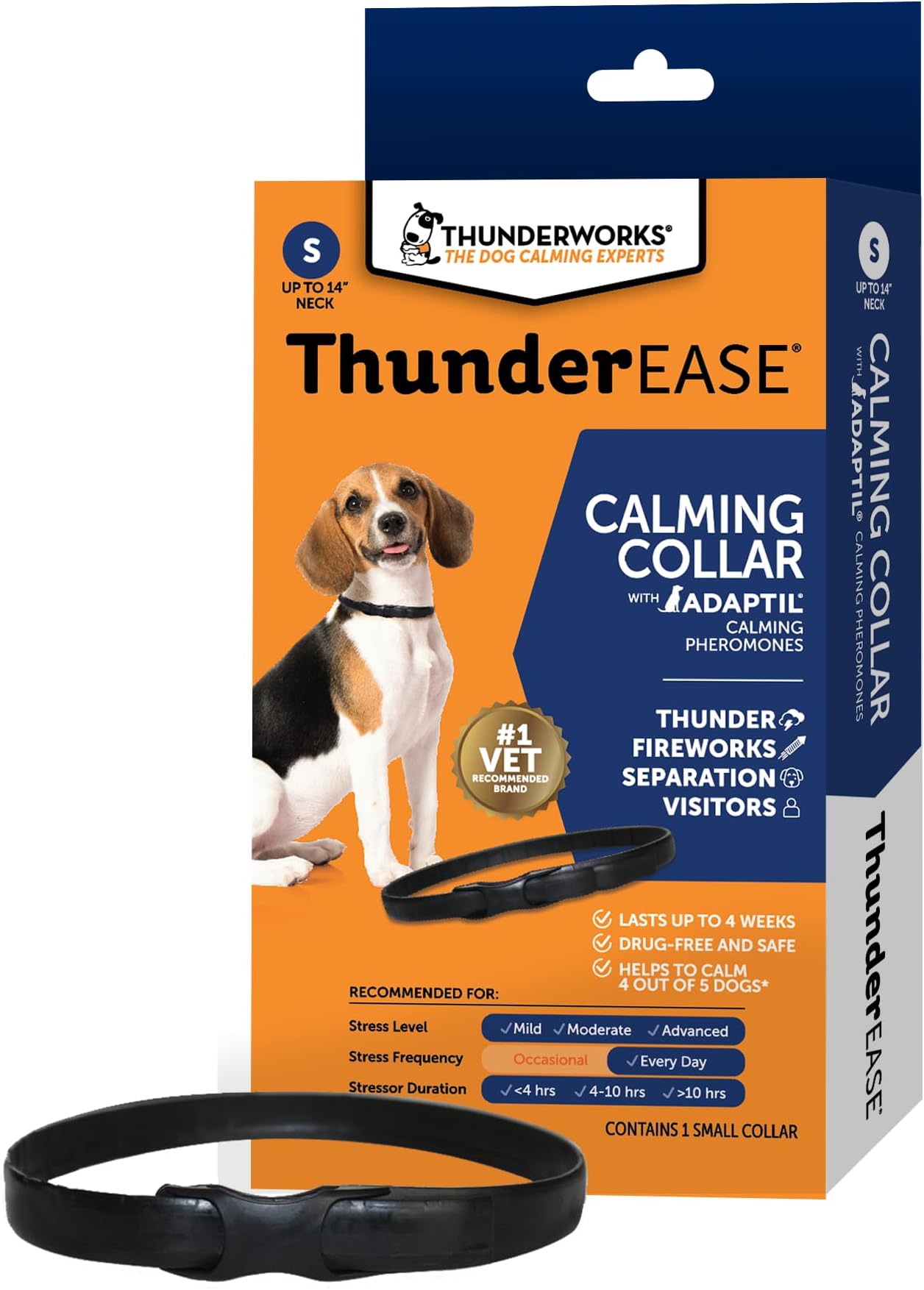 ThunderEase Calming Anti Anxiety Pheromone Collar for Dogs (Small)