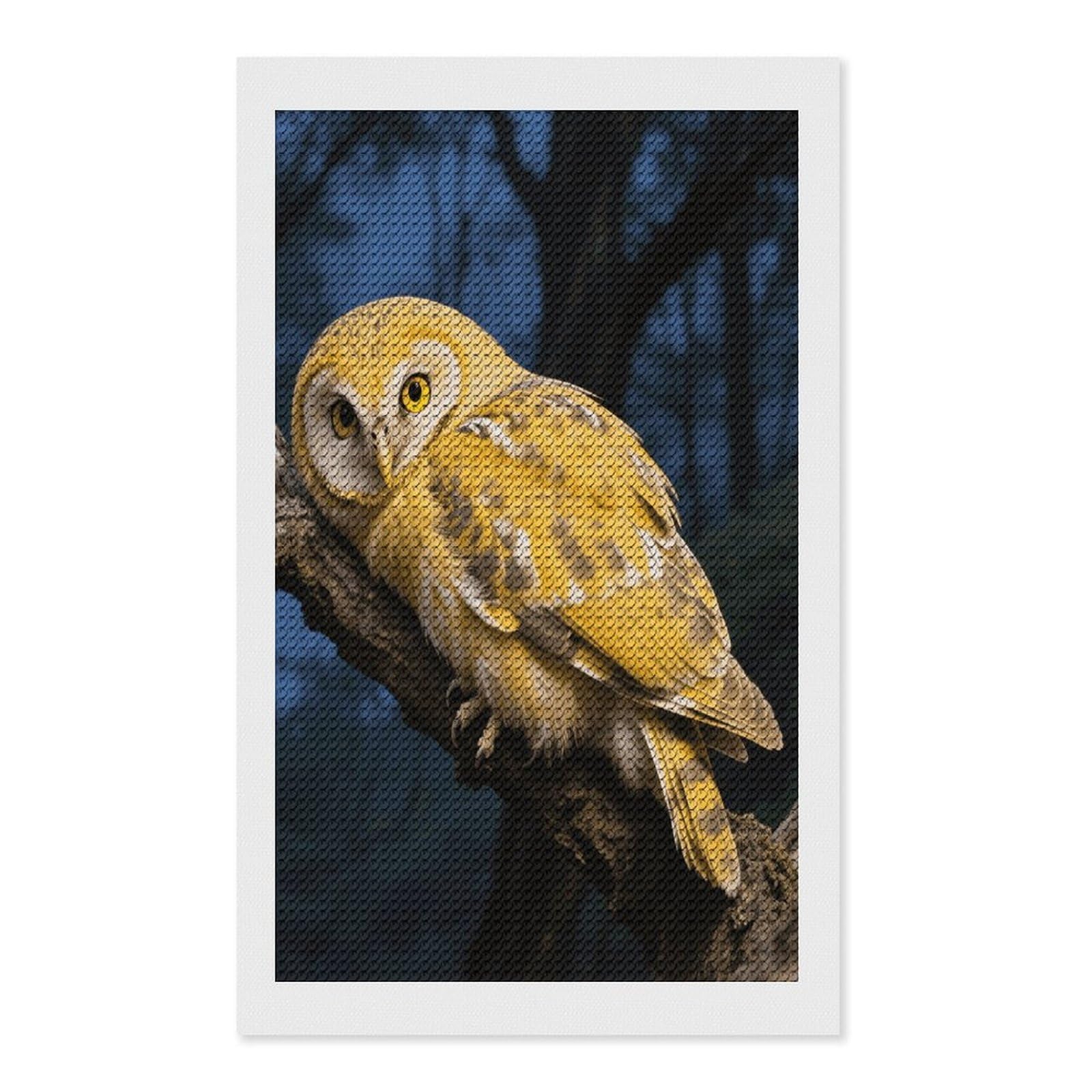 FodPand Yellow Snowy Owl 5D Diamond Painting Kits for Adults Beginners Full Drill Round Diamond Dots Pictures Gem Art Supplies for Home Wall Room Decoration DIY Craft Set Gift 12x20