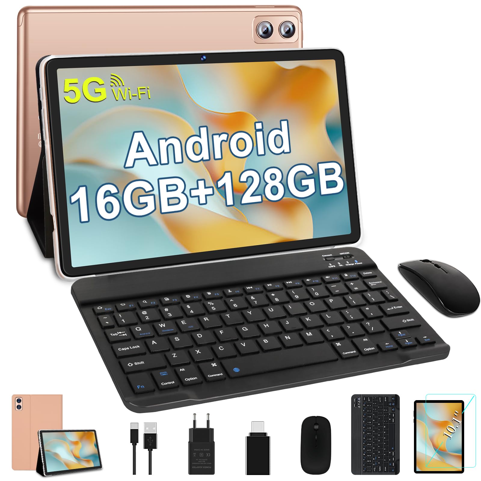 Tablette Android 15 10 Pouces – 12 Go RAM, 128 Go ROM, T606 Octa-Core, 6000mAh, Avec Clavier, Souris, Stylet Et étui – SVITOO