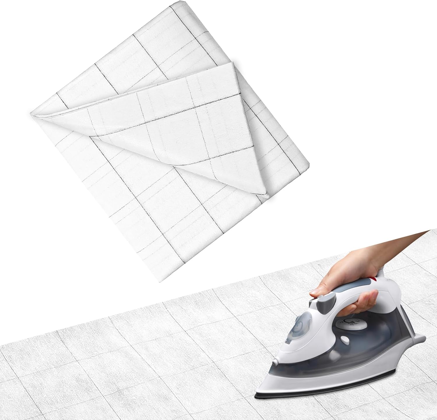 MySHUCE Fusible Interfacing with 2.5 x 2.5 Inches Grid, Nonwoven Layout Iron on Polyester/Rayon Fabric Lightweight Fusible Interfacing for Quilting Sewing DIY Crafts Supplies (48 Inches x 8 yd)