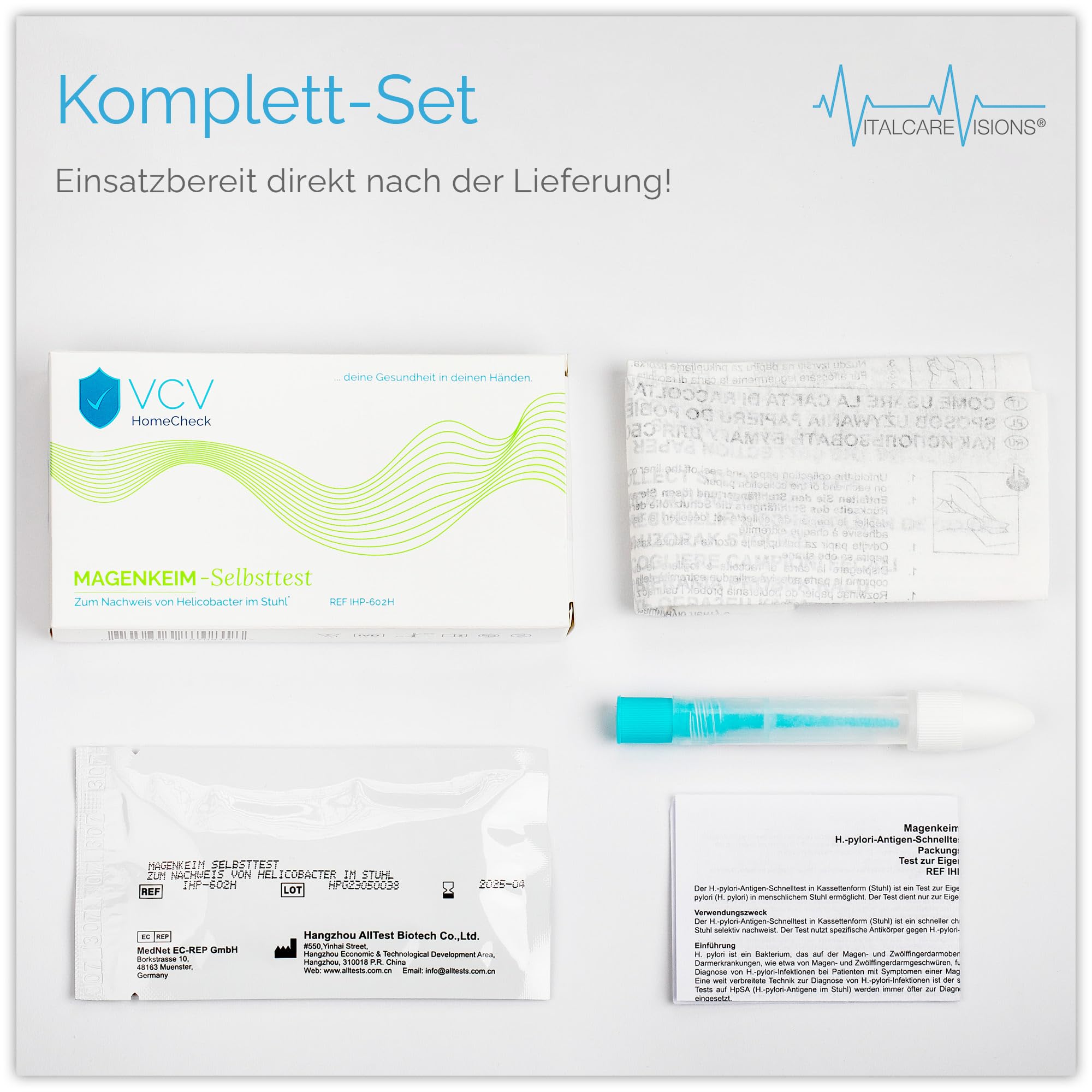 Magen-Darm-Gesundheit Schnelltest für Zuhause | Ergebnis in 10 Min | Stuhltest auch für Kinder geeignet | Helicobacter Pylori Test | 98% Test-Genauigkeit | Magenkeim Selbsttest