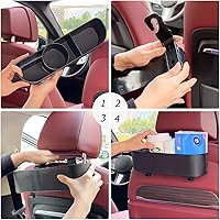 Vista 3 de BELOMI Organizador de Apoyo de Cabeza y Asiento Trasero para Coche con Portavasos, Caja de Almacenamiento Colgante con Ganchos, Compartimento