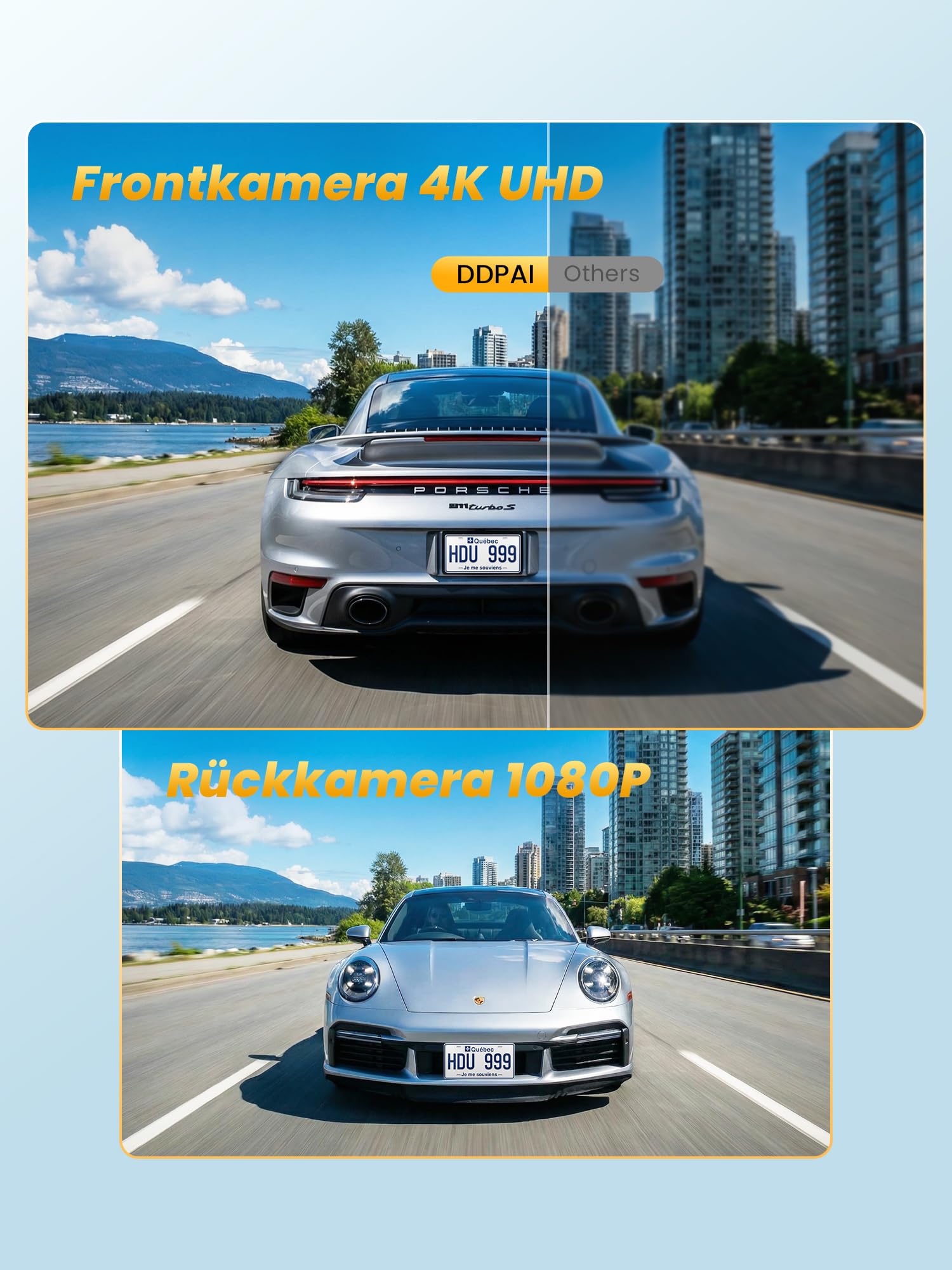 DDPAI Z50 Pro Dashcam Auto Vorne Hinten 4K+1080P, 3" IPS/5G WiFi6/GPS/ADAS