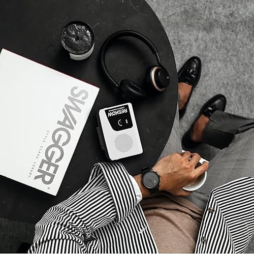 Miniatura 7 de Reshow Grabador de cassette, convertidor de cassette portátil a MP3 con USB-C, altavoz incorporado, convertidor de cinta de audio a digital,