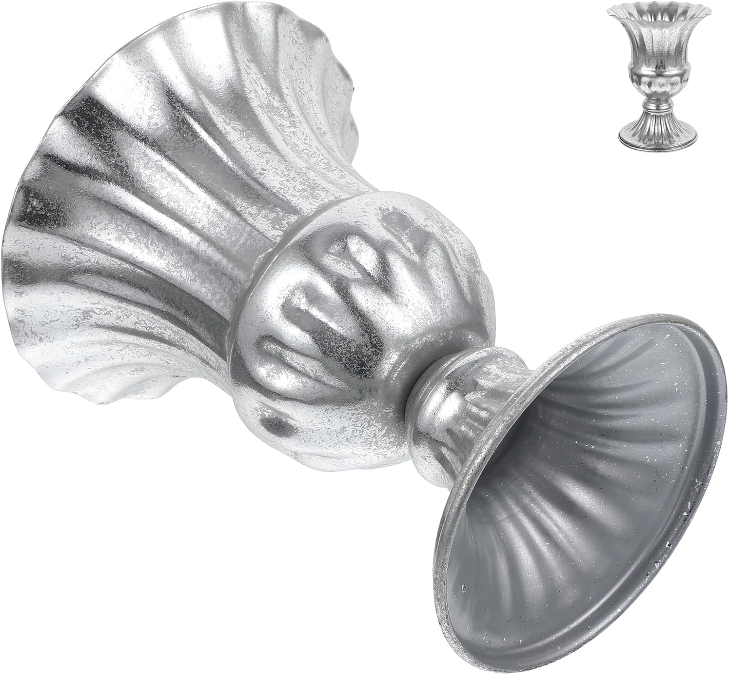 Amosfun Metal Urn Planter Grecian Vase Flower Arrangement Pot for Wedding Table Centerpiece Metal Urn Pot 6.3 Inch Tall