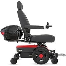 Pride Jazzy EVO 613 Li Power Wheelchair + Accessories, Includes in Home Assembly, 21 Mile Range, 300 Lbs Weight Capacity, Comfort Memory Foam Seat, Red, 20" Seat