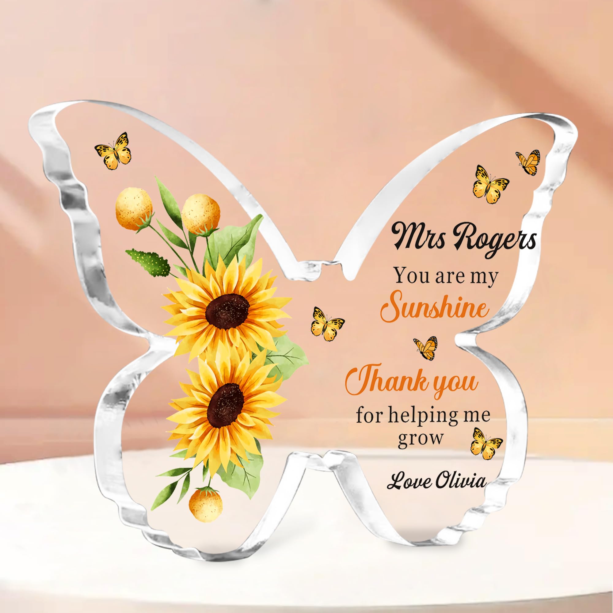 Teacher Gifts Personalised Thank You Teacher Gifts for Women Men Acrylic Plaque Sign Teacher Appreciation Gifts Thank You Gift for Tutor Teaching Assistant End of Term Gifts (Design 6) โ image 1
