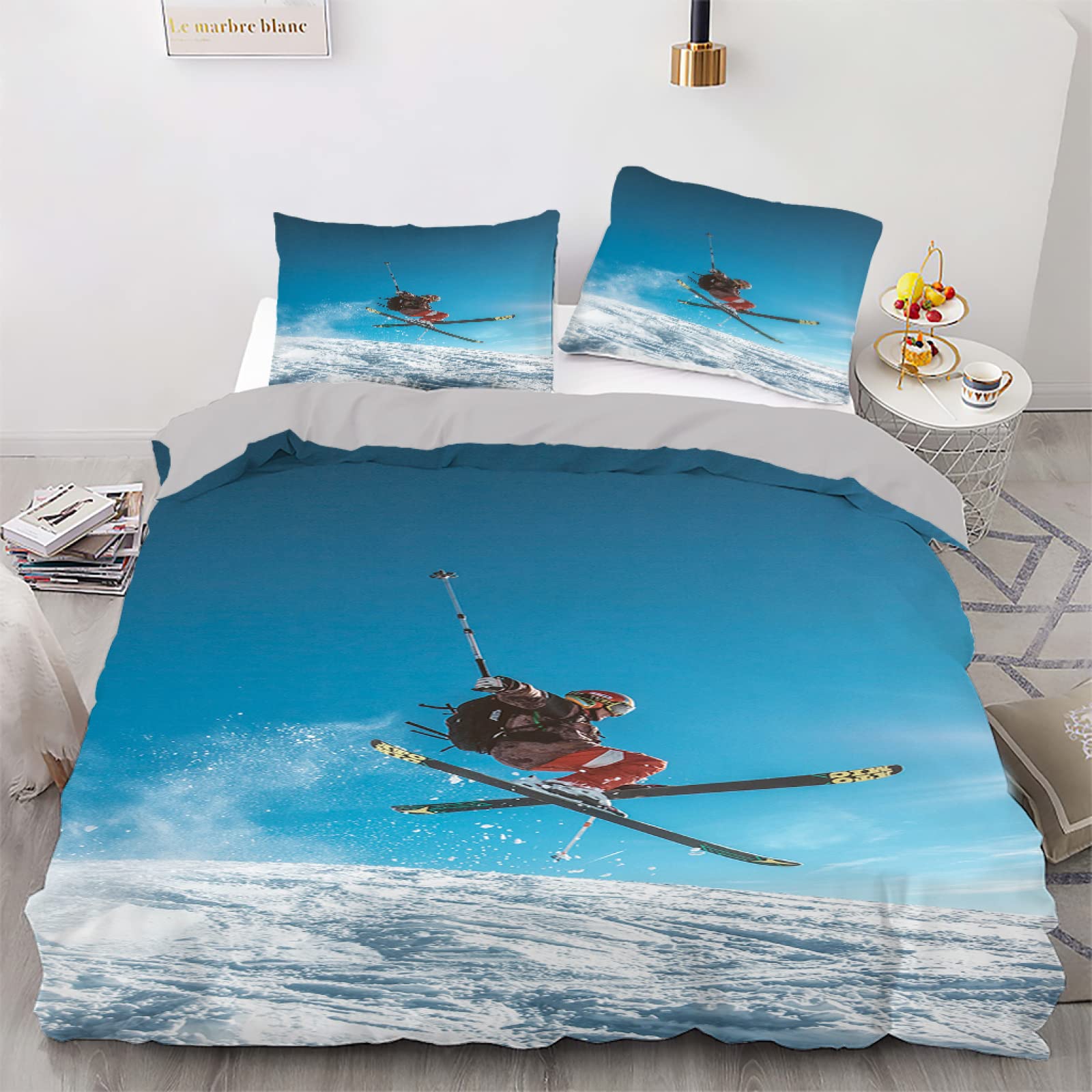 Housse de couette 220x240 avion bleu anti-plis pour un lit toujours net