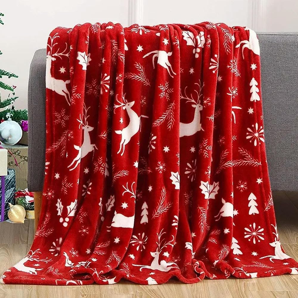 Manta navideña Decoración navideña Tema Festivo Decoración del hogar Mantas cálidas y acogedoras para Ropa de Cama de Invierno Sofá Manta Suave de Lujo