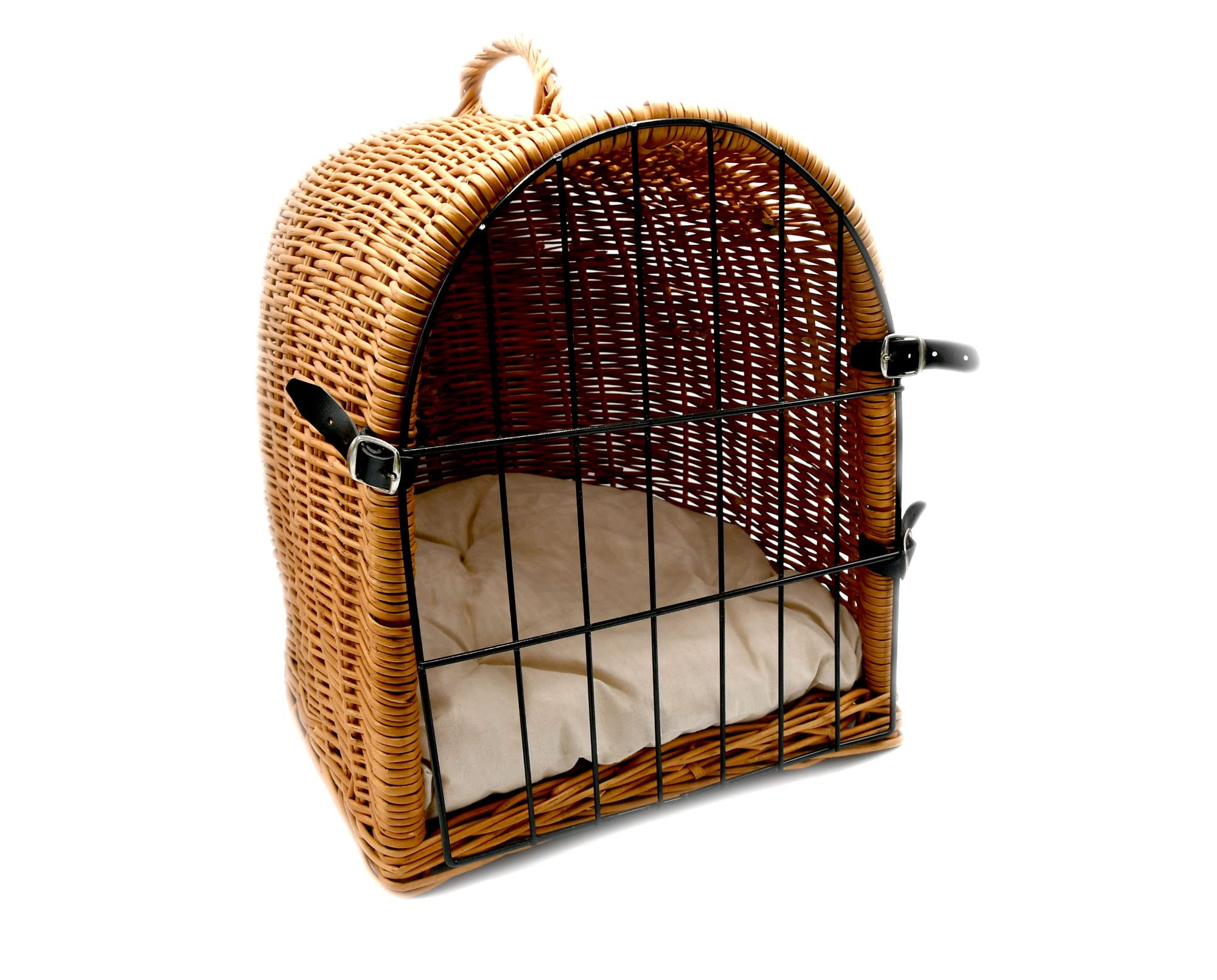 Katzentransportbox Katzen Katzenkorb Katzenhöhle Katzenbett Weidenkorb Kleintier Transport Box aus Weide mit Verschluß geflochten K5-080-SK-SB