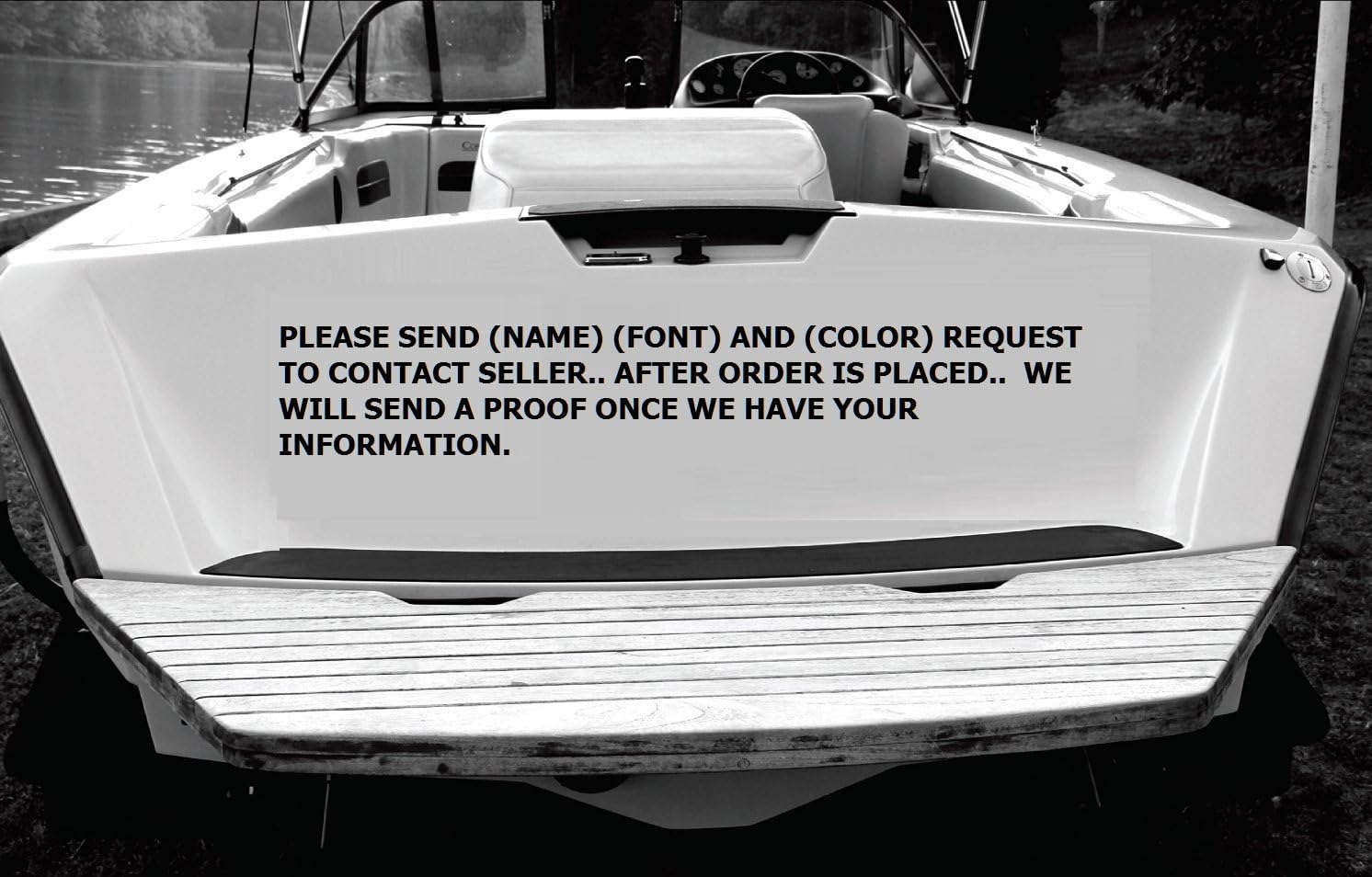 BestPricedDecals Boat Decal (Custom Name) ~ 11" x 36" or Request Size in Notes