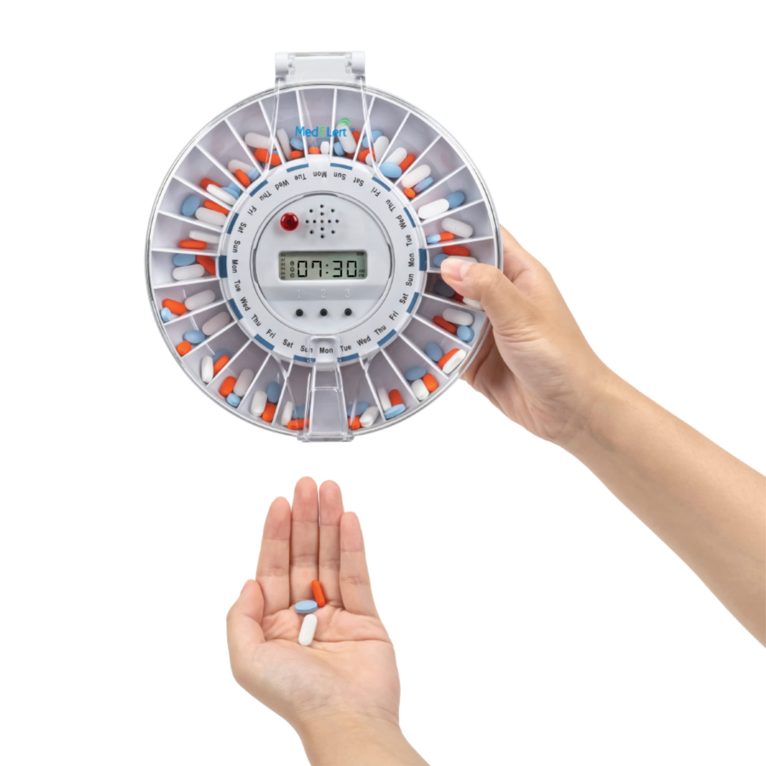 MedELert Medication Dispenser with Automatic Lock Box 28 Sealed Pill