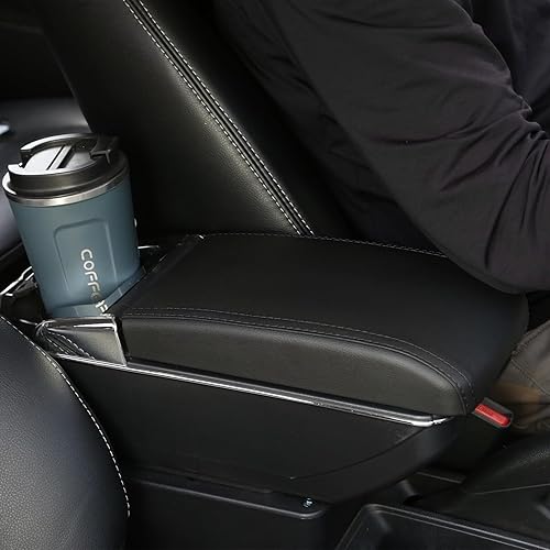 Miniatura 6 de Caja de almacenamiento central de consola con base para portavasos y cenicero para Toyota Prius C Consolas centrales interiores giratorias, color