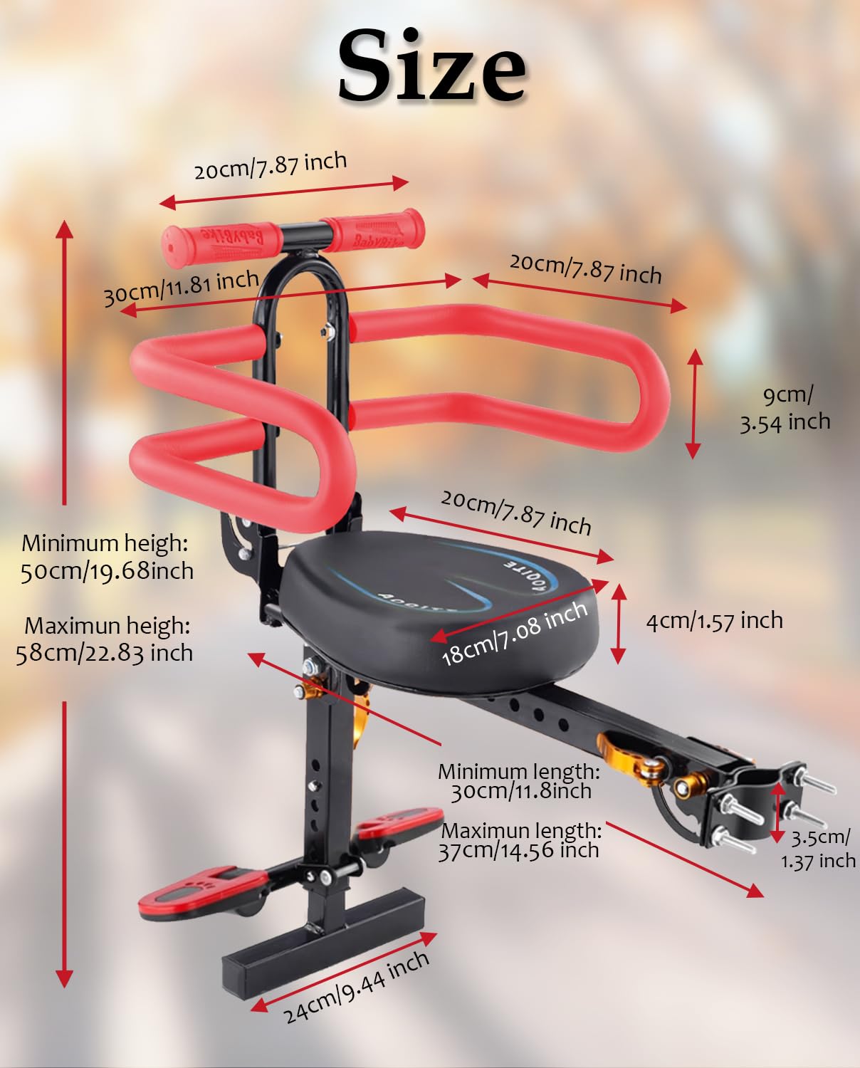 Asiento infantil para scooter eléctrico con asiento, asiento para niños adecuado para bicicleta eléctrica, scooter de movilidad para niños con respaldo, reposabrazos valla guadrail, ciclomotor, 2