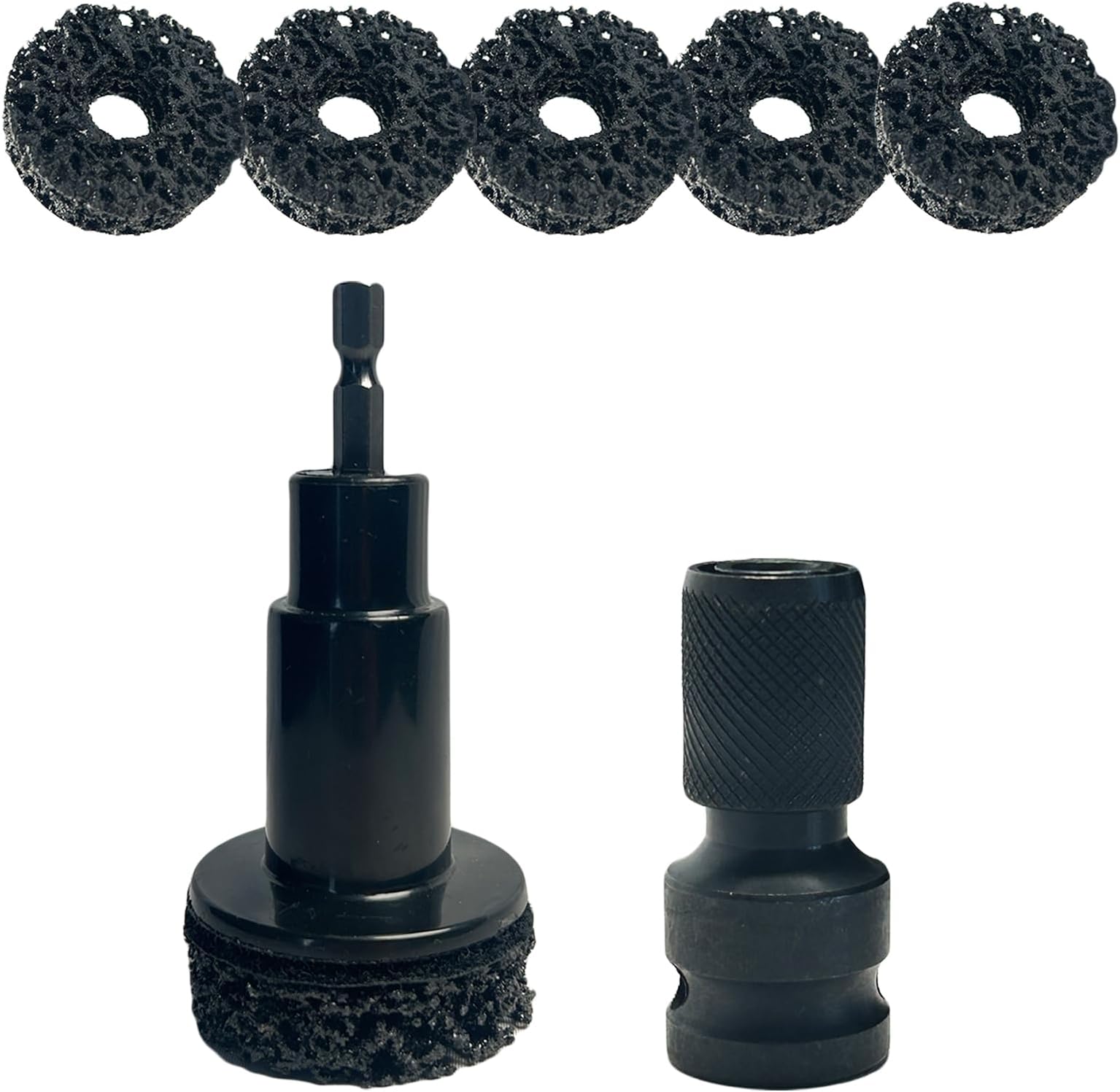 Wheel Hub Resurfacing Kit - Professional Hub Cleaning Tool & Stud Cleaner with 6 Grinding Pads for Brake Rotor Rust Removal, Wheely Clean Power Drill 1/2" Impact Wrench