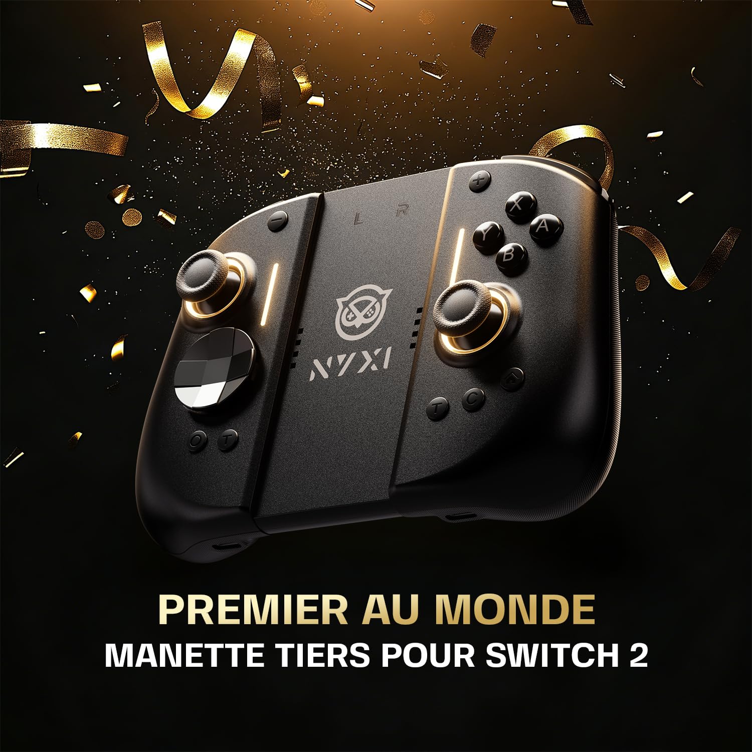 NYXI Hyperion 3 Manette Switch 2 – Premier Manette sans fil de tiers au monde pour Switch 2, Joystick à effet Hall, Gyroscope à 9 axes, Récupération & Bouton C, Turbo & Vibration, Ergonomique