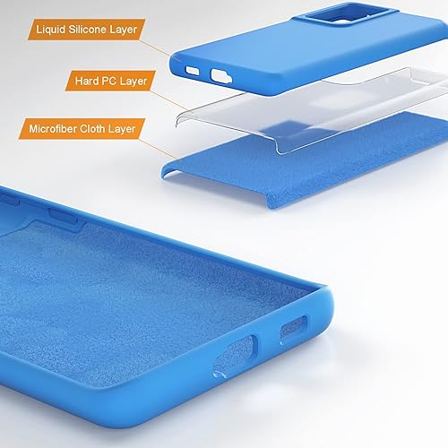 Miniatura 3 de E Segoi Diseñada para Galaxy S21 Ultra, funda de goma de gel de silicona líquida a prueba de golpes, cojín de forro de tela de microfibra suave