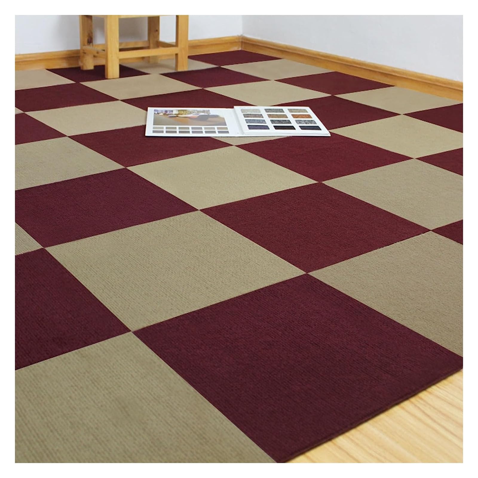 Cxvhsertwr E Carpet Squares, Carpet Tiles Anti Slip Peel And Stick Floor Til 12 * 12In(,15Pcs)