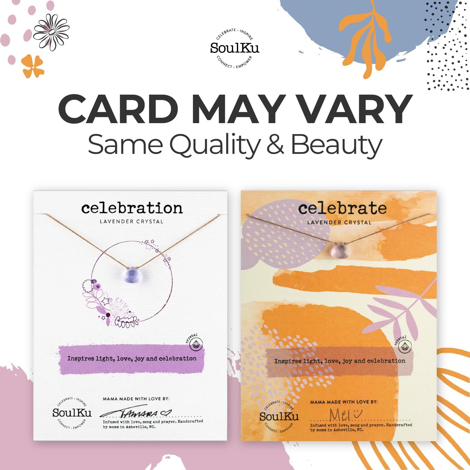 SOULKU Crystal Necklace, Handmade Healing Crystal Jewelry, Inspirational Jewelry For Women, 9x9 mm Cut Glass Crystal, Lobster Clasp and Extender with 16" Nylon Cord - Image 5