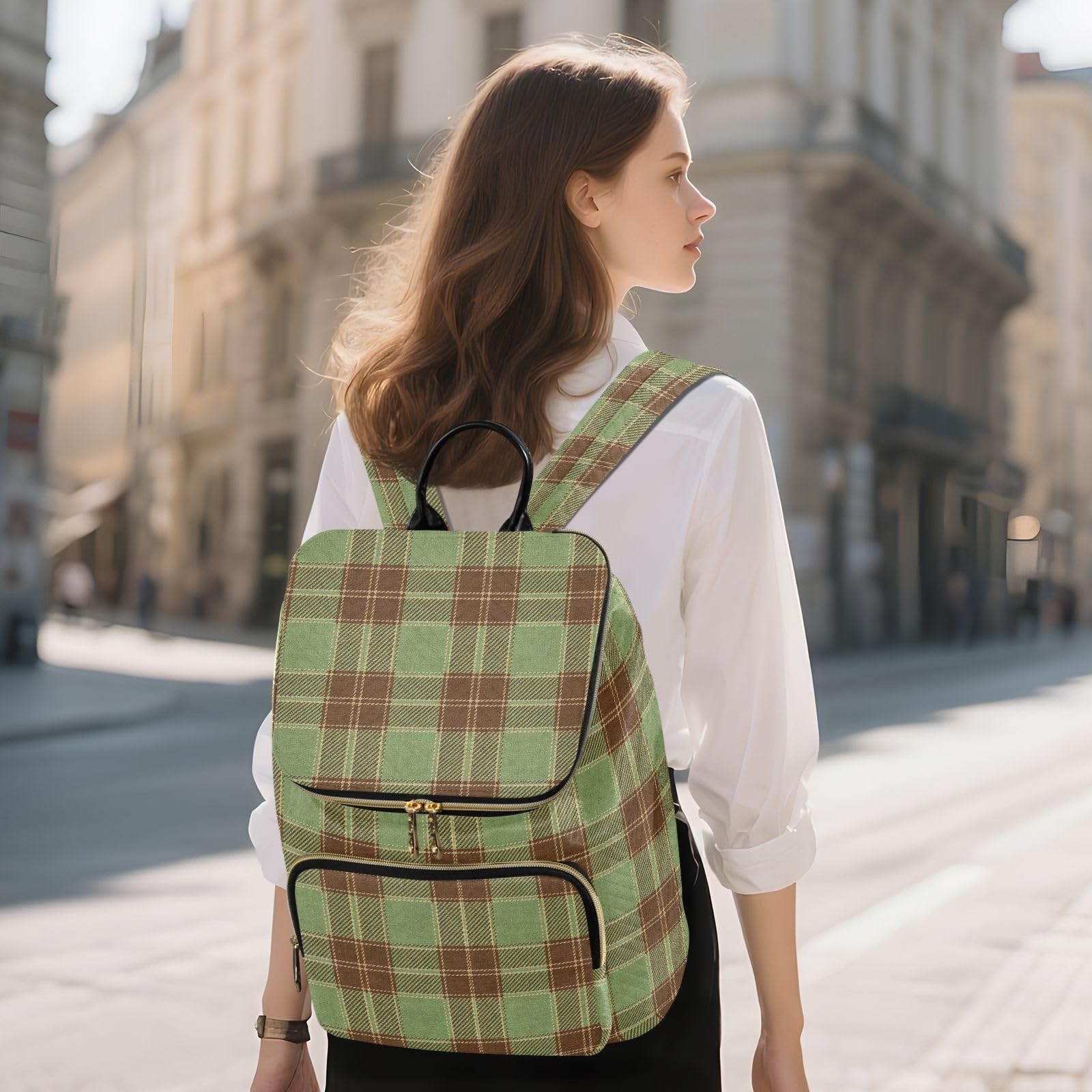 Zaino da donna 15L moda multifunzionale portatile zaino borsa | Resistente tessuto trapuntato trasformabile silhouette multi cerniera stoccaggio per le signore viaggio sport gite quotidiane