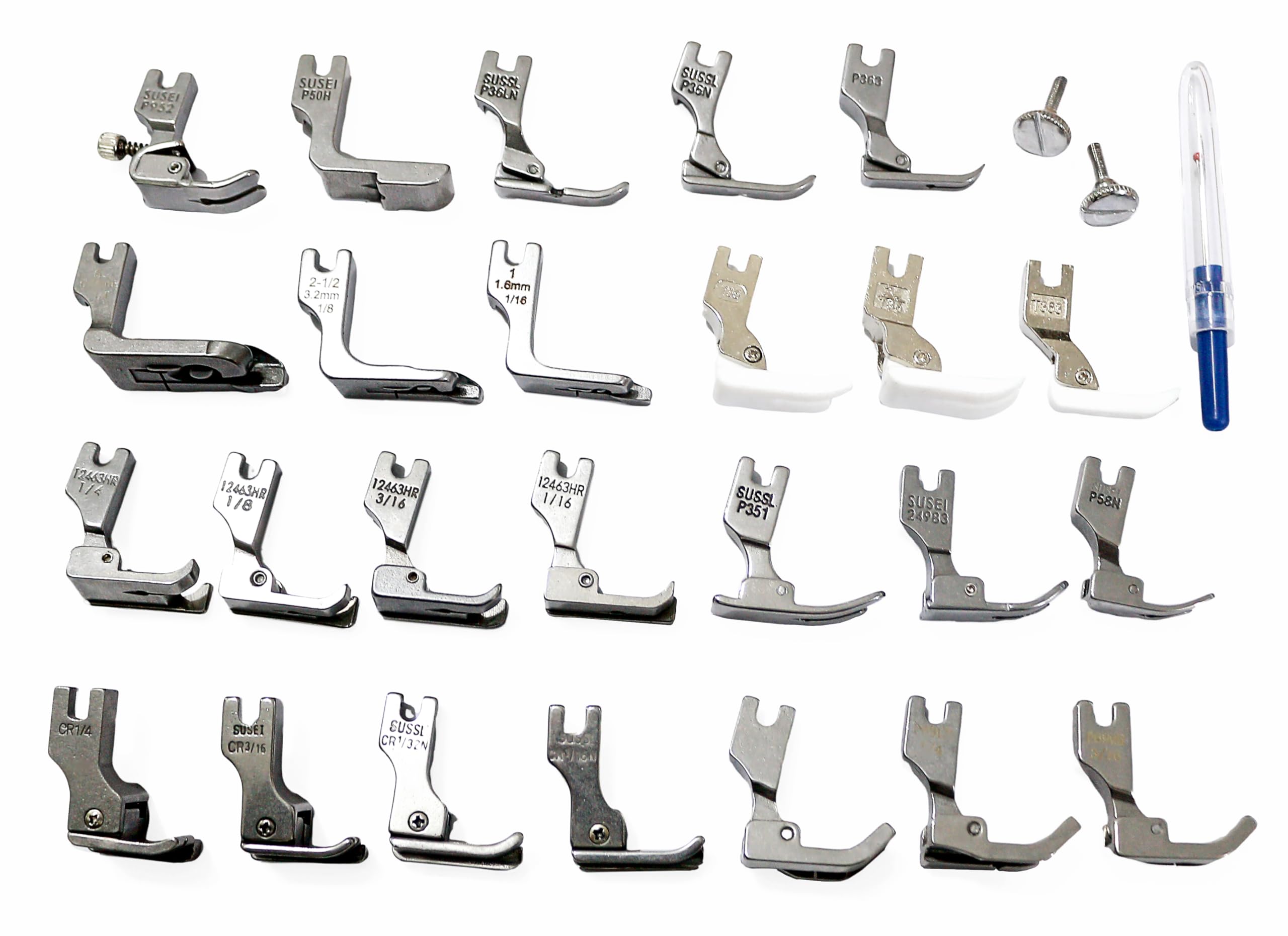 FQTANJU 28PCS Industrial Presser Foot Set Compatible with JUKI DDL-555 DDL-5550 DDL-5600 DDL-8300 Brother B705 B70 7B715 B716 B735 Singer 188K 191D 195K 196K