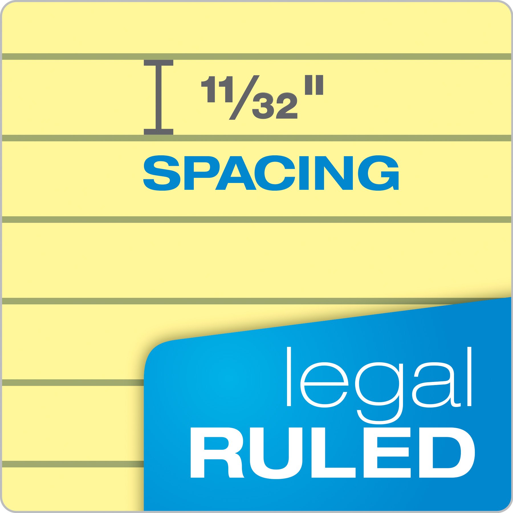 TOPS The Legal Pad Writing Pads, 8-1/2" x 11-3/4", Canary Paper, Legal Rule, 50 arkuszy (75327)