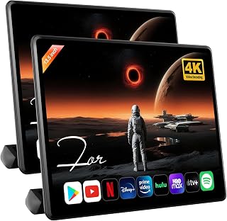 Ainavito 13.5" Android 13 Car Headrest Monitor: 4GB+64GB, 4K IPS Touchscreen, Netflix/Disney+, HDMI Sync, MyCar Link Parental Control