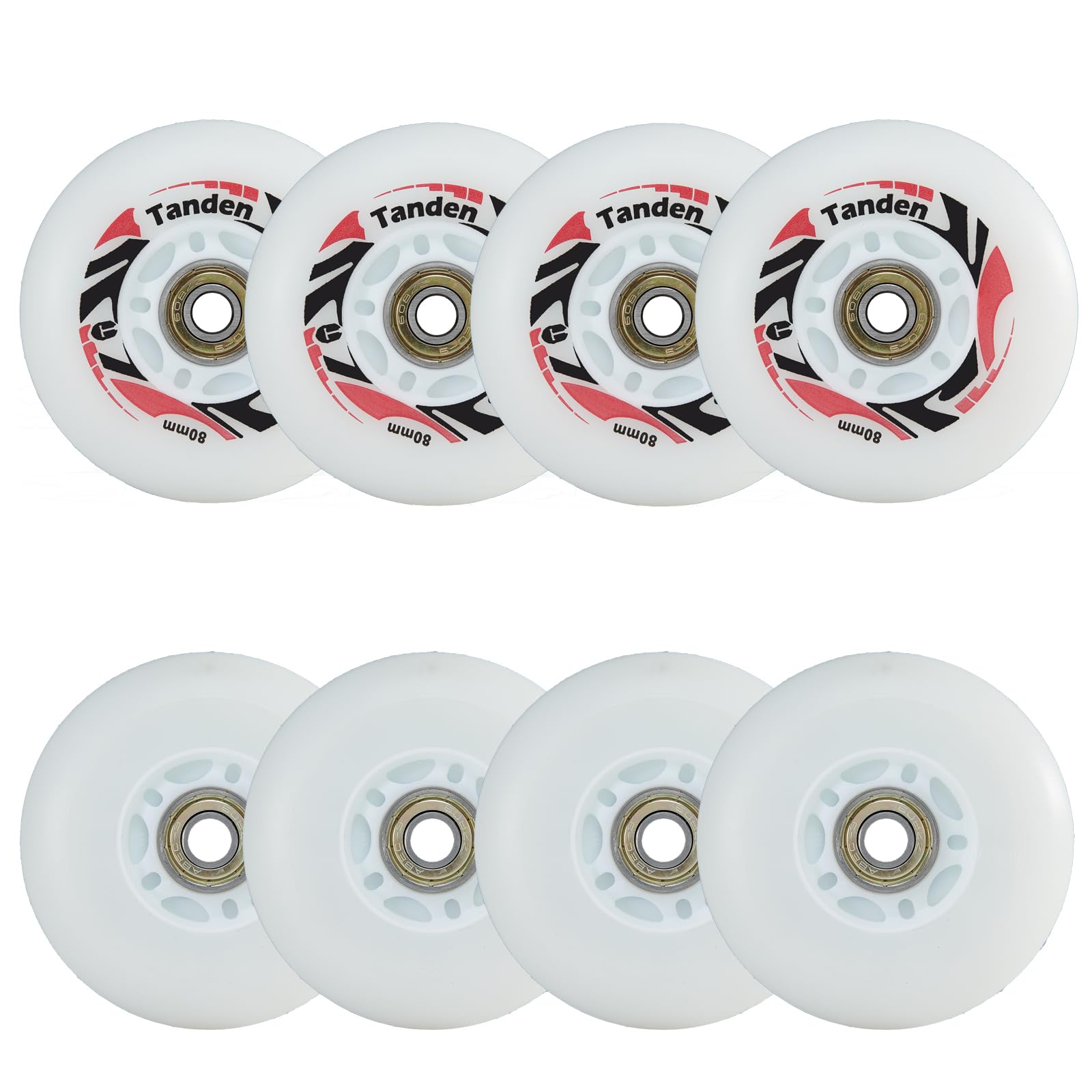 Roller Blade Wheels 80mm Inline Skate Wheels with Bearings ABEC-9, Light Up Roller Blade Wheel Inline Skate Replacement Wheels 8 Pack