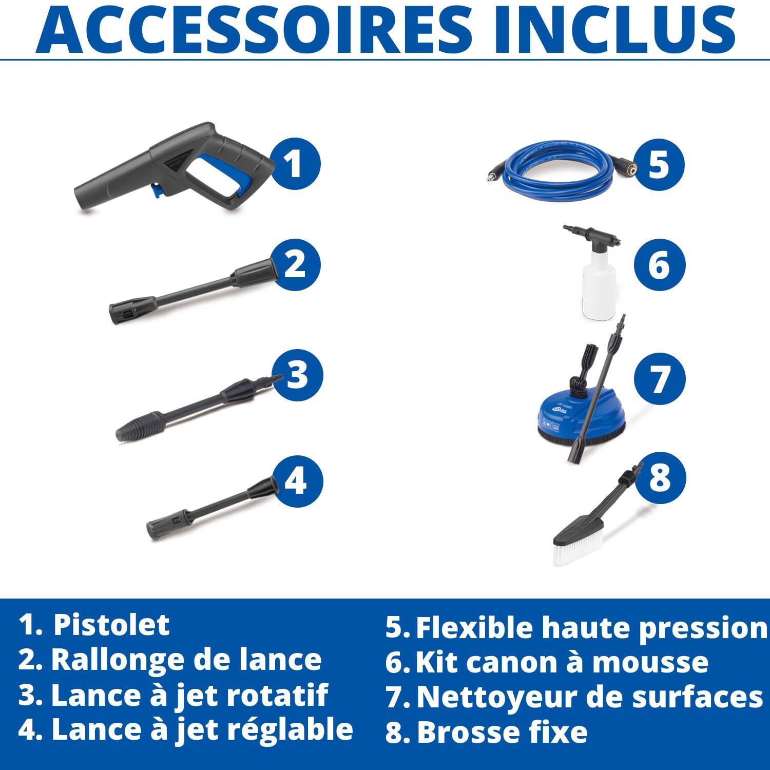 AR Blue Clean Hidrolimpiadora de Alta Presión con Patio Cleaner y Cepillo Fijo e-1600P (1600 W, 125 bar, 420 l/h)