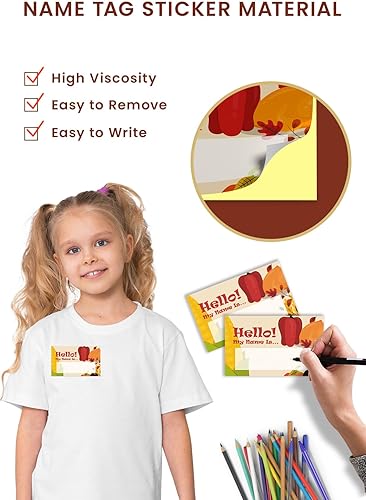 Miniatura 3 de Juego de nombre de Acción de Gracias, con texto en inglés "What's Your Turkey", paquete de 1 letrero y 30 etiquetas de nombre, juegos de fiesta de