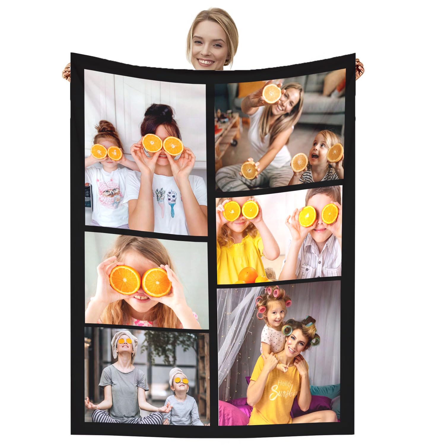 Dmkjdzsw personalised blanket，custom blanket， Soft Cosy Custom Blanket for Adults Kids，Personalised Gifts for Mum, Dad, Boyfriend-F-130 * 150CM