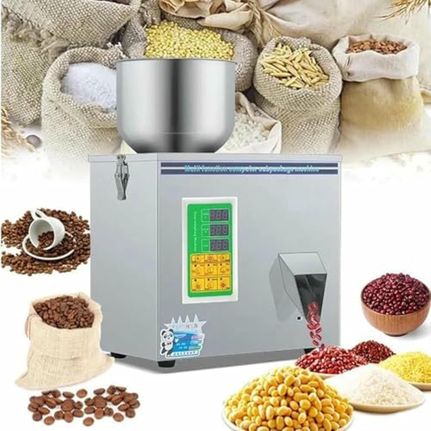 Automatic Powder Filling Machine, Stainless Steel Weighing and Packaging for Tea, Seeds, Grains, and Powder