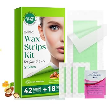 60 Counts wachs haarentfernung Wachsstreifen zur Haarentfernung f r Frauen M nner Wax Strips for Hair Removal Gesichtshaarentfernung f r Frauen Wachsstreifen f r Gesicht K rper Arme Beine