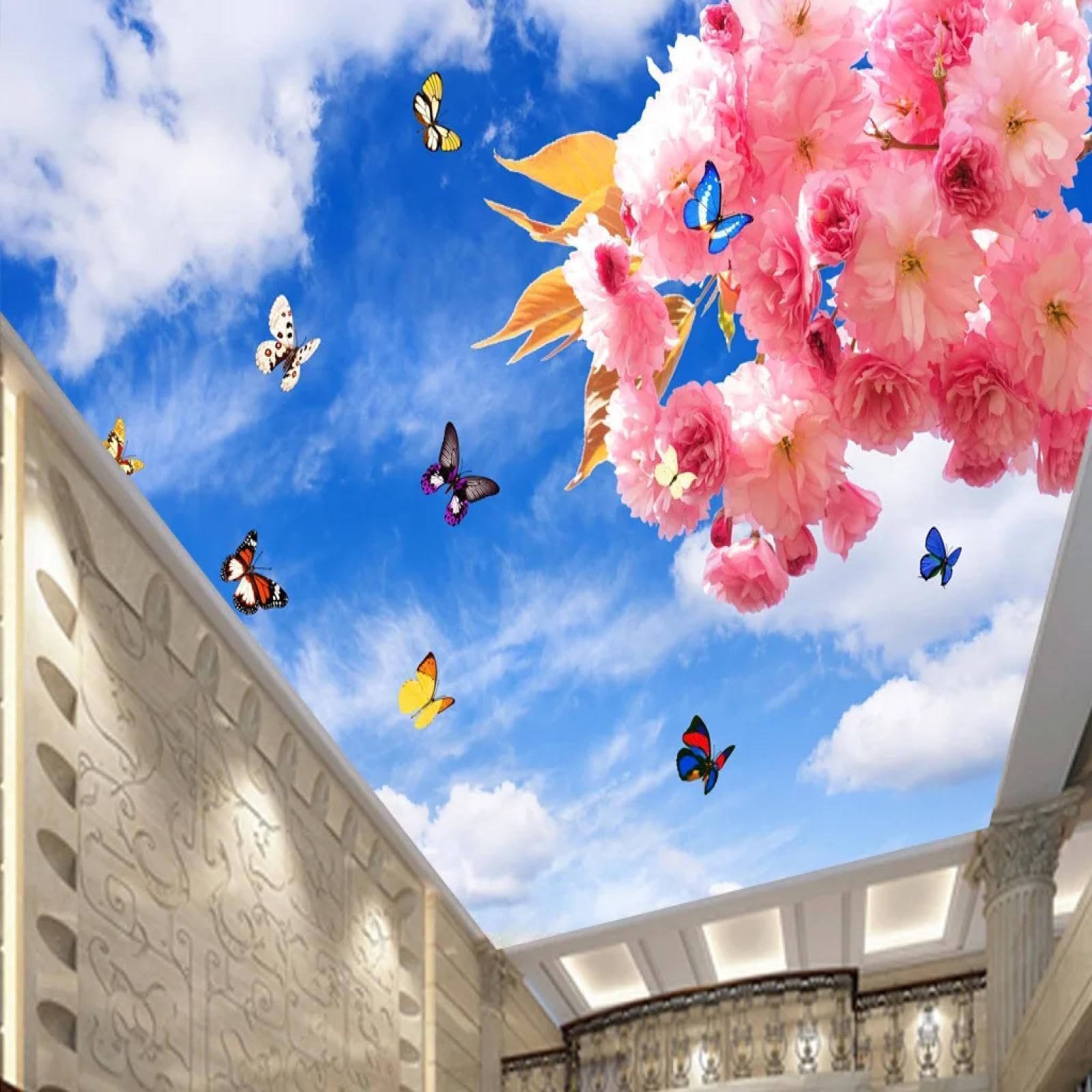 Plafond décoratif de mur en PVC 3D autocollant lavable et résistant