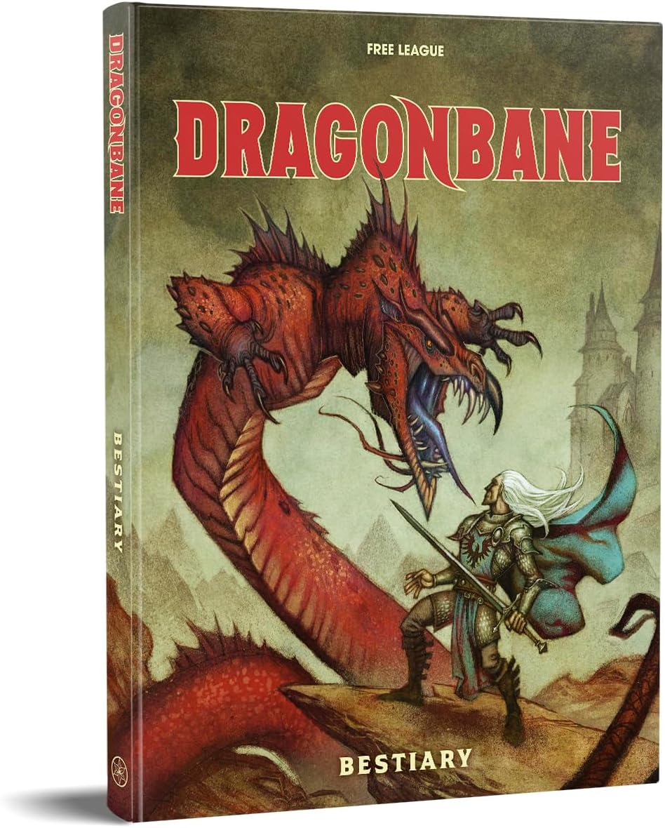 Free League Publishing Dragonbane: Bestiary, RPG Supplement Book, 63 Fantasy Adventure Roleplaying Creatures & Monsters, Hardcover, Adults, Teens Ages 14+