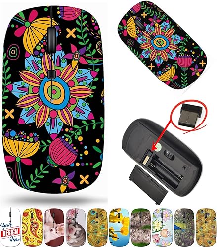 maizi Ratón para ordenador portátil Chromebook Laptop PC Notebook Ratones para portátil ID de imagen 8260983 Backgr floral inconsútil portátil 2.4G