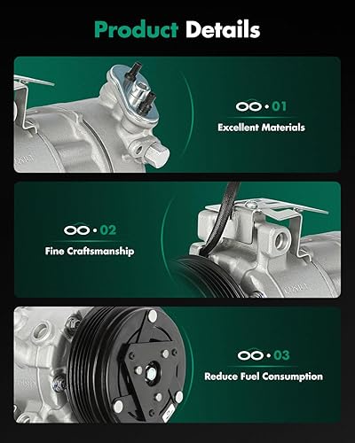 Miniatura 259 de SCITOO CO 10739C - Compresor de CA compatible con Honda Element 2.4L 2003 2004 2005 2006 2007 2008 2009 2010 2011