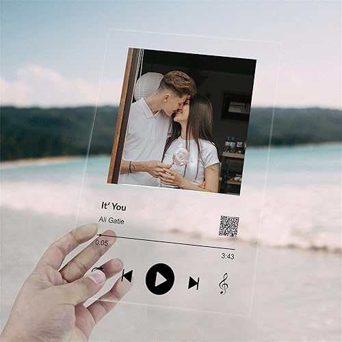 Placa personalizada para canción de Spotify, marco de fotos personalizado, decoración artística, placa acrílica de Spotify, regalo de arte para