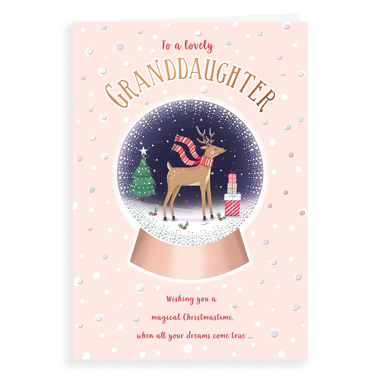 Piccadilly Greetings Character Christmas Card Granddaughter - 9 x 6 inches
