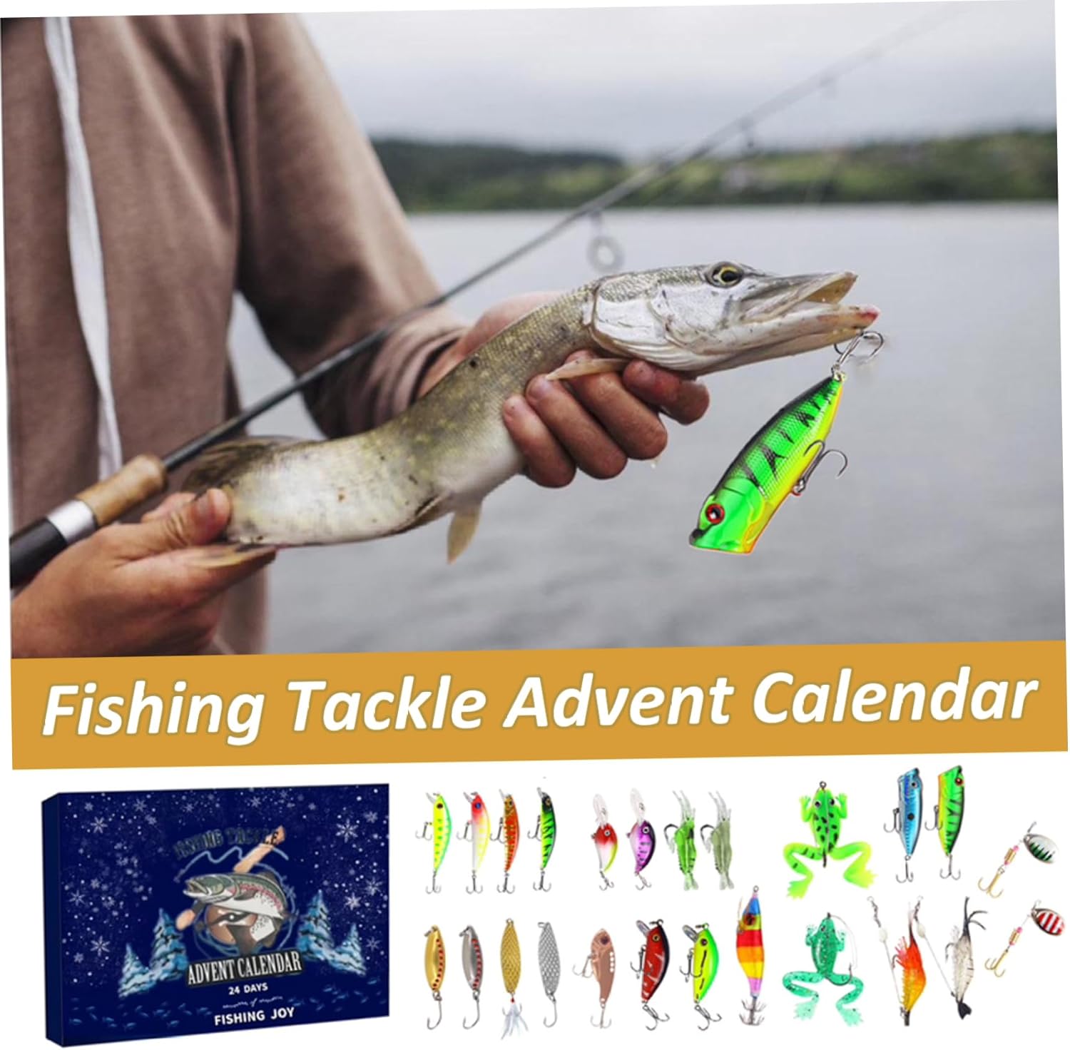 Fishing Advent Calendar 2024, Fishing Advent Calendar, Fishing Christmas Countdown, Funny Fishing Advent Calendar for Men Christmas Fishing Gifts