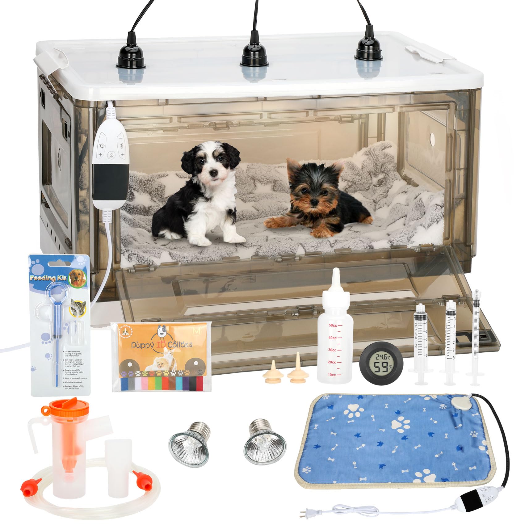 85L Puppy Incubator with Heating and Oxygen, Dog Incubator for Puppies