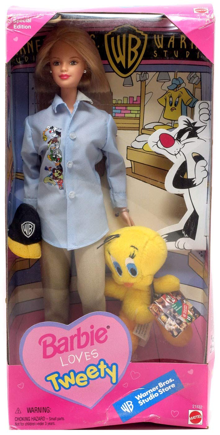 バービー人形 Barbie Tweety 新品 Warner 正規品 Amazon.com: Warner Bros. Barbie Loves Tweety Bird Doll : Toys & Games