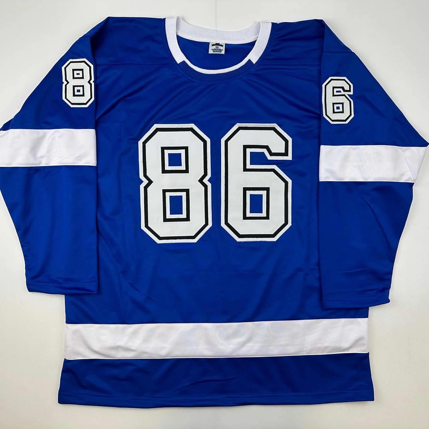 Facsimile Autographed Nikita Kucherov Tampa Bay Blue Reprint Laser Auto Hockey Jersey Size Men's XL - Image 3