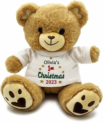 Oso de peluche de Navidad personalizado para bebé 12 pulgadas Oso de peluche de Navidad personalizado para bebé 12 pulgadas