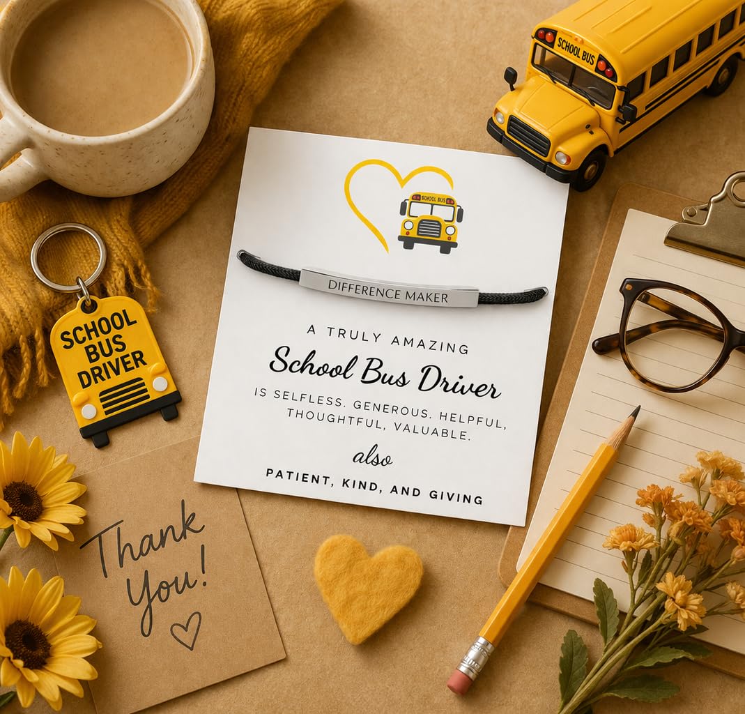 VIY Personal Card School Bus driver appreciation gifts, Best bus driver gifts, Difference maker bracelet for women, Difference maker gift, End of school year gift for coworkers