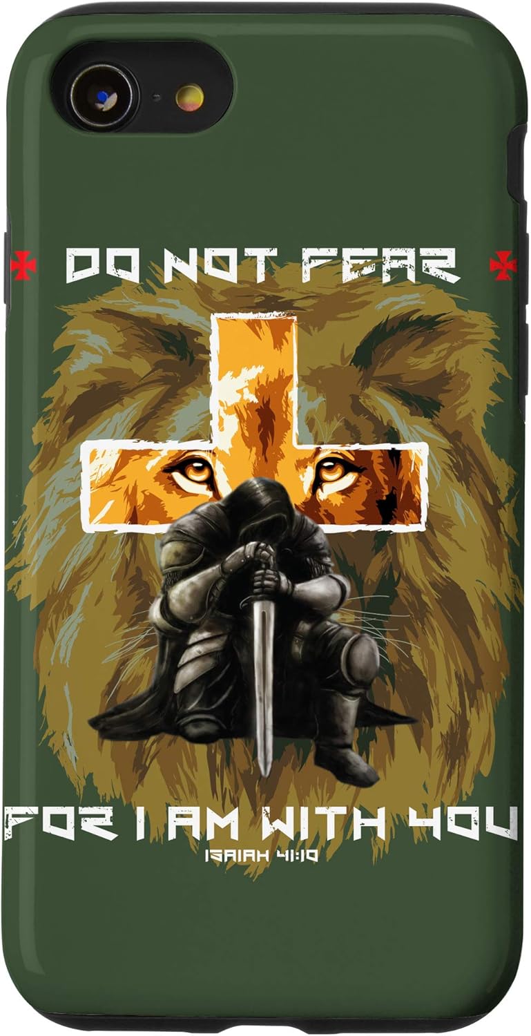 iPhone 11 Faith Fear God Cross Lion Men Christian Bible Verse Phone Case