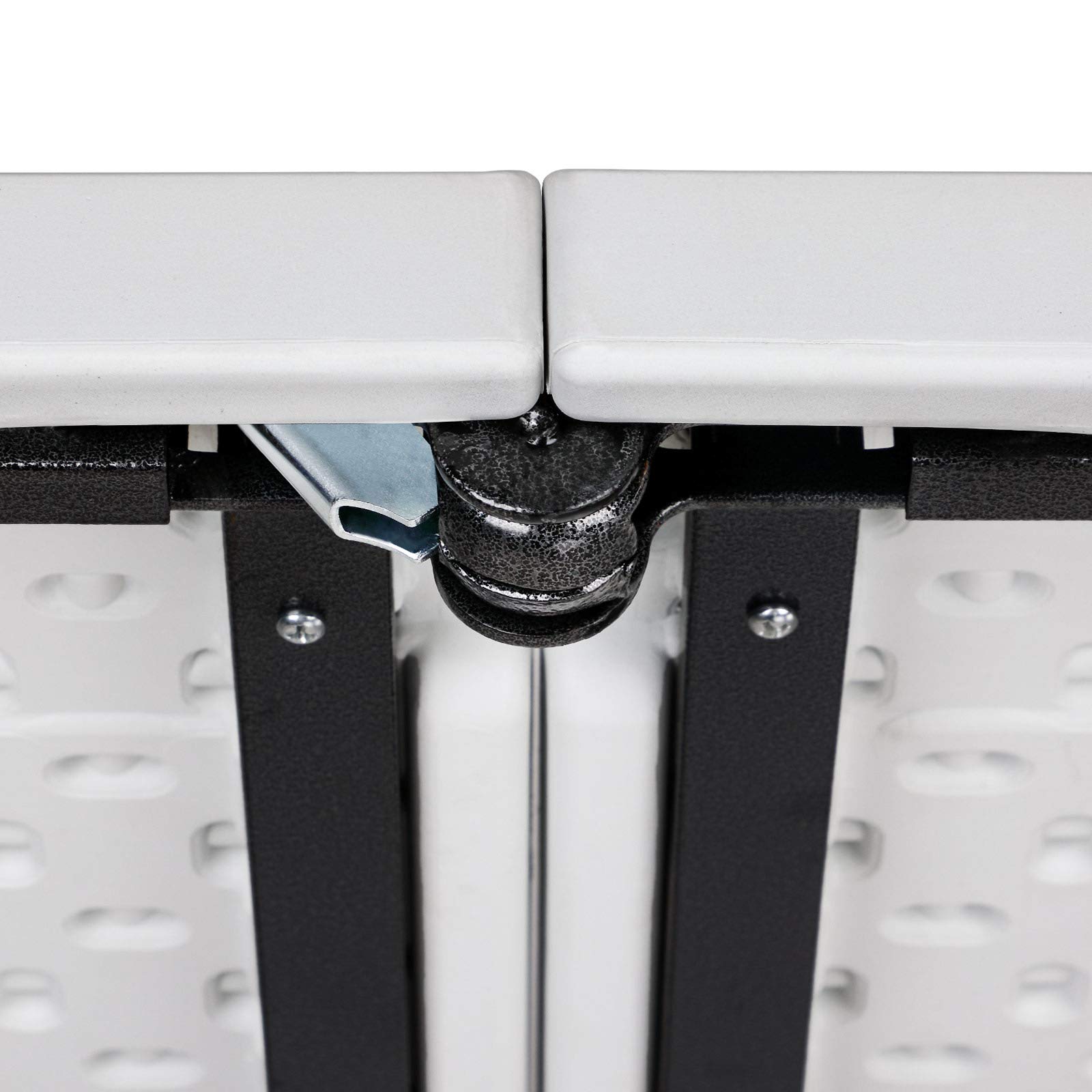 Deuba Mesa Plegable para jardín Blanca Mesa Portátil con Asas 240x70x74cm para Camping fiestás o Picnic al Aire Libre