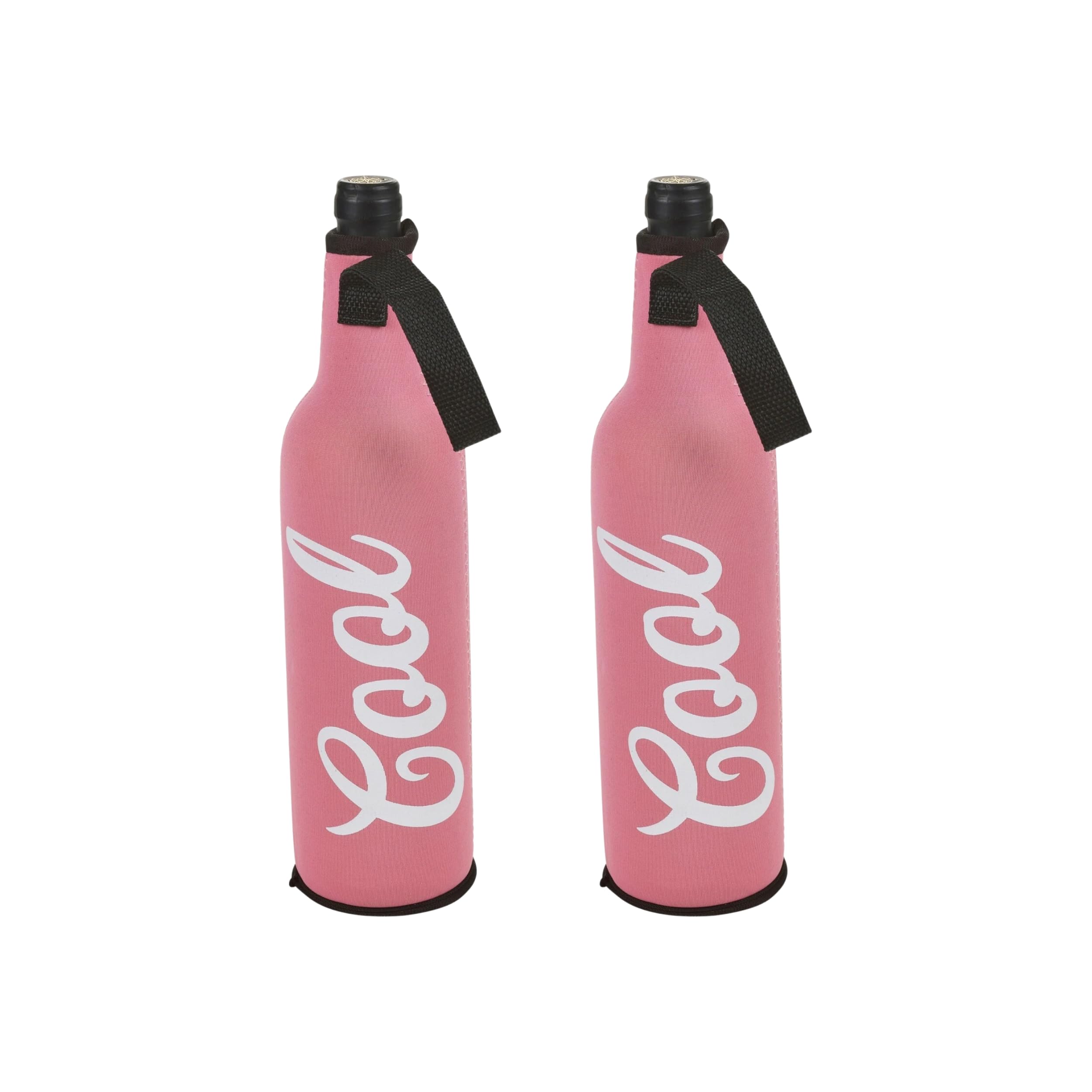 URBN-CHEF Zip Up Protective Insulating Neoprene 500ml Bottle Holder Sleeve Non Slip Coolerbag Water, Beer Jacket Covers for Travel, Sports, Hiking, Picnic, Beach, Park (Pink, 2)