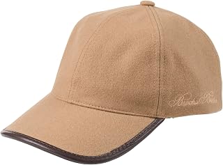 Men's 100% Wool Baseball Hat with Leather Strap & Buckle - Woven Logo One-Size Adjustable Luxury Hats